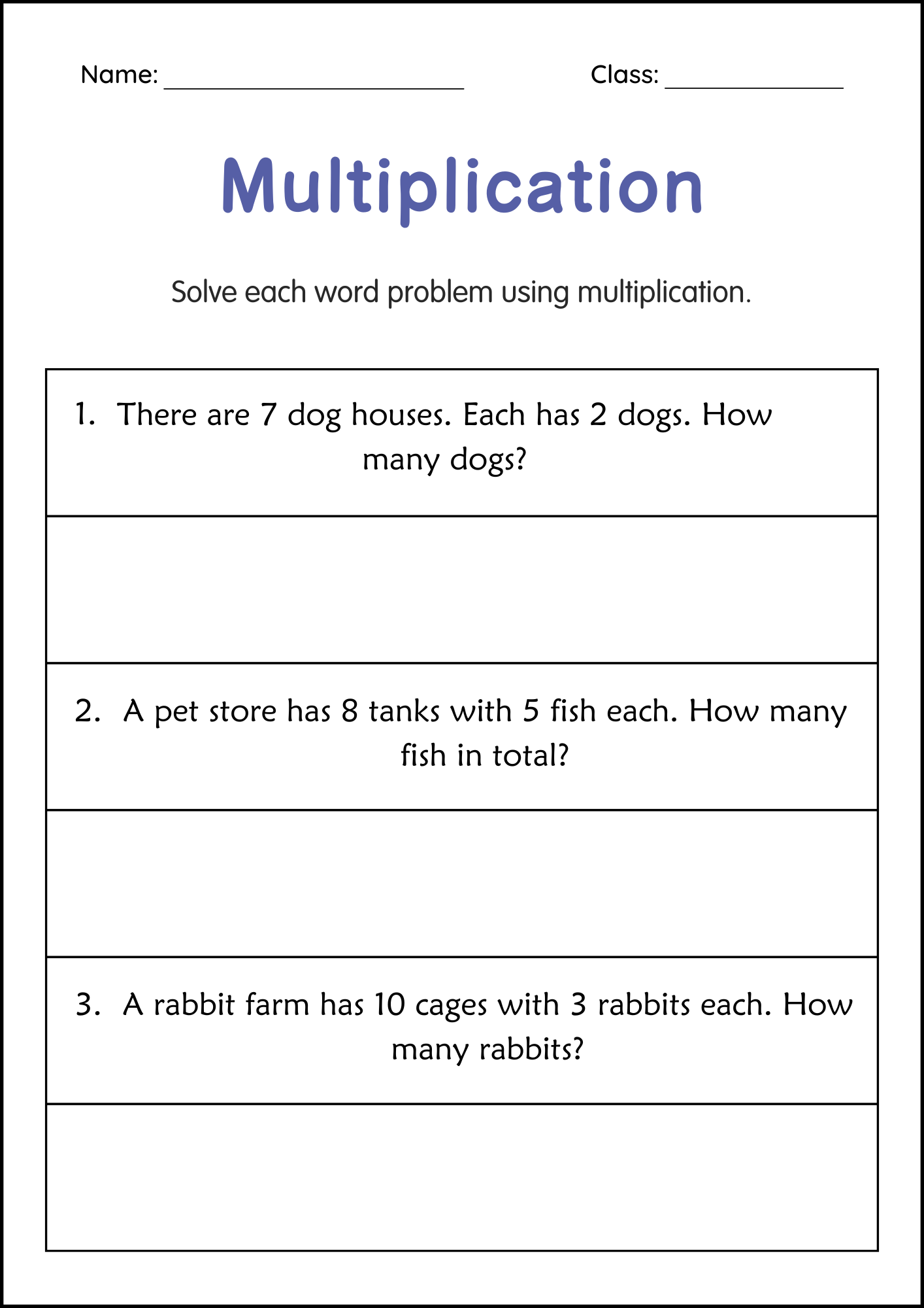 Division And Multiplication Word Problems Math Worksheets For Grade 2 3 4 Teaching Resources
