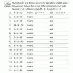 Division Facts Worksheets