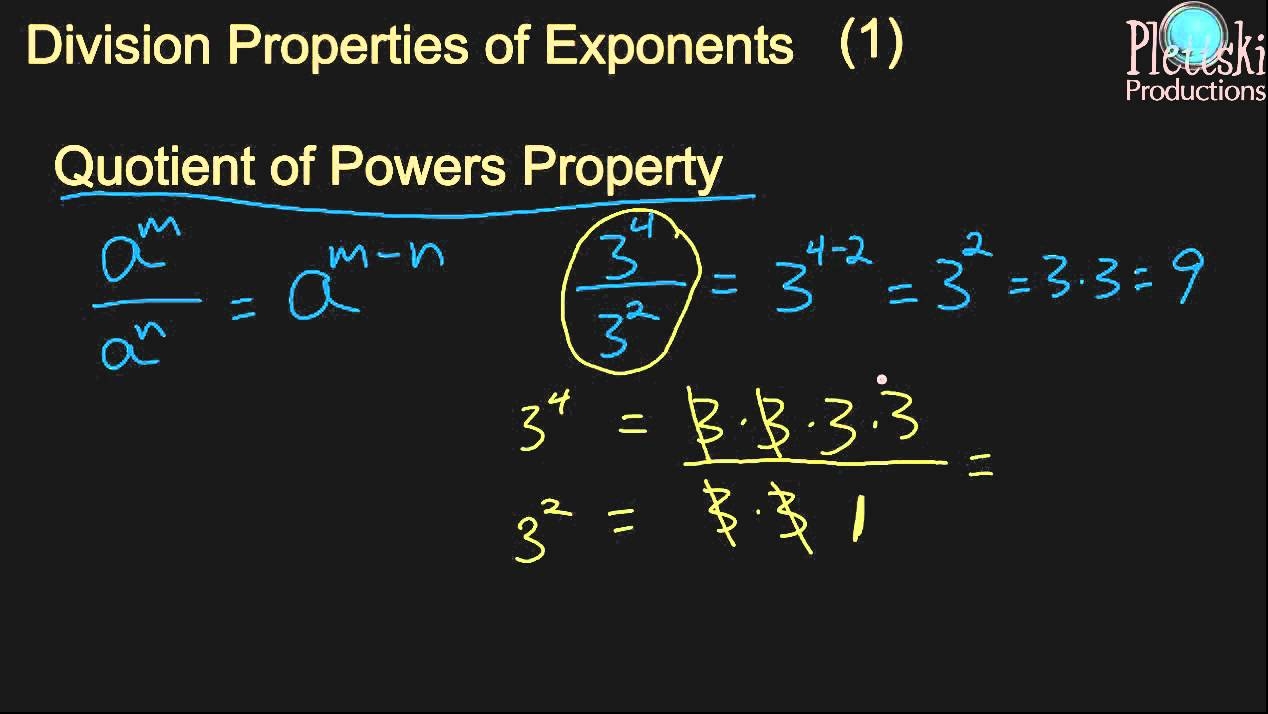 Division Properties Of Exponents 1 YouTube