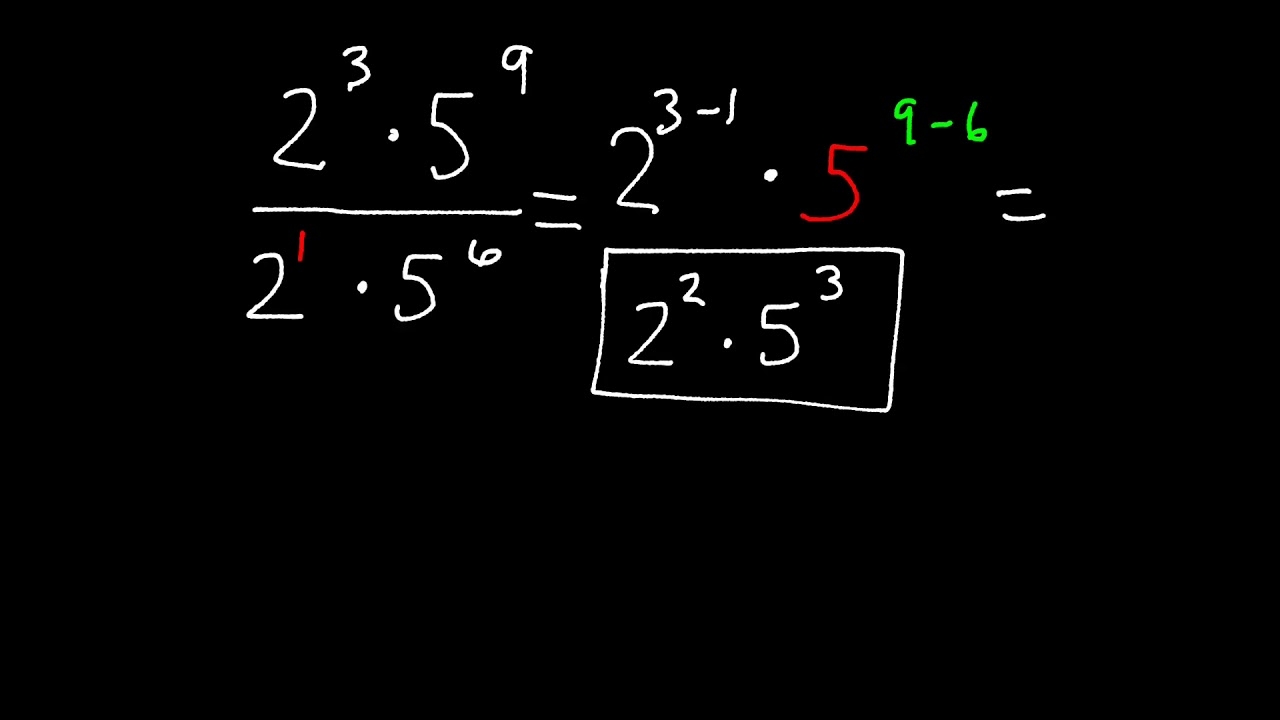 Division Properties Of Exponents YouTube