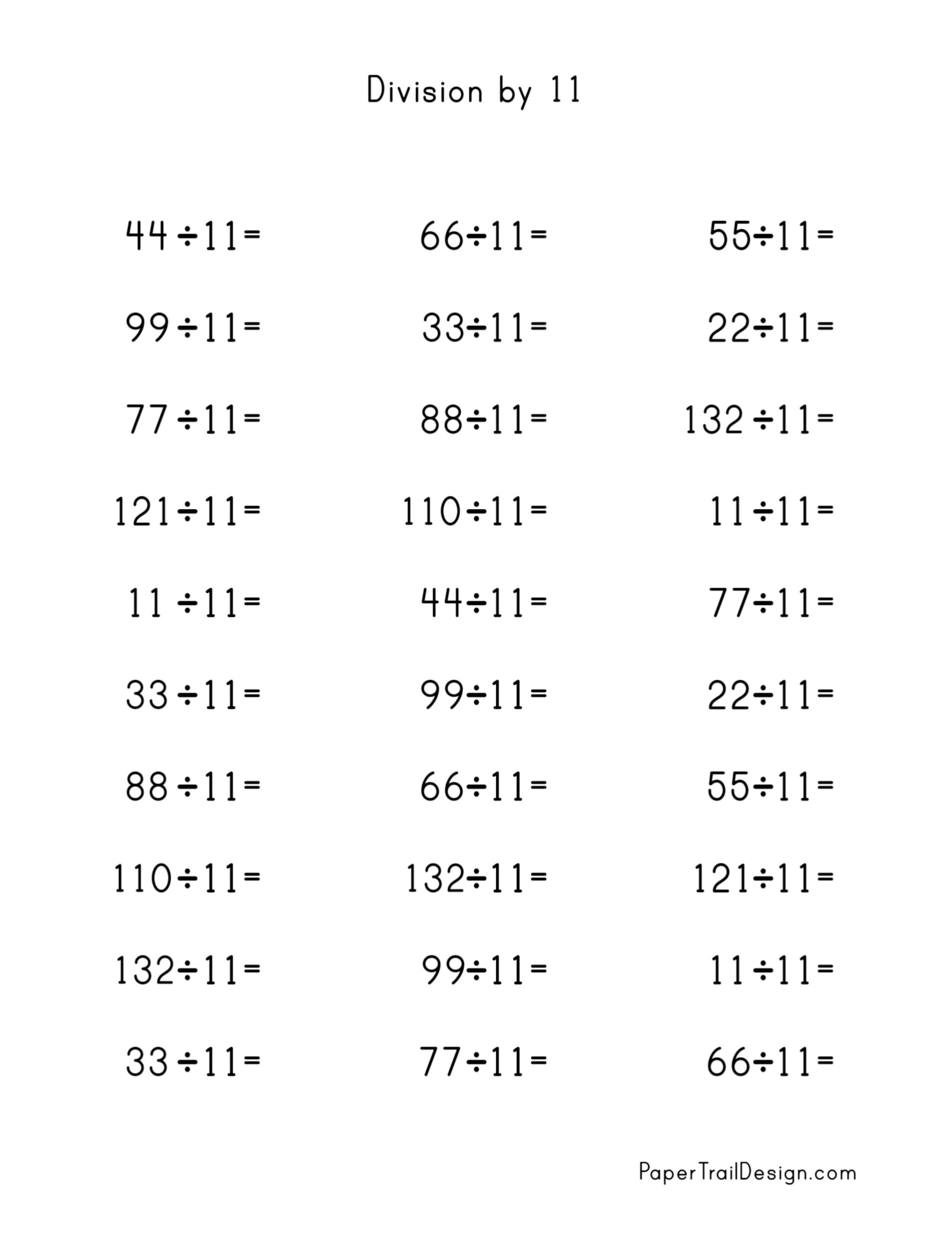 division practice worksheets printable