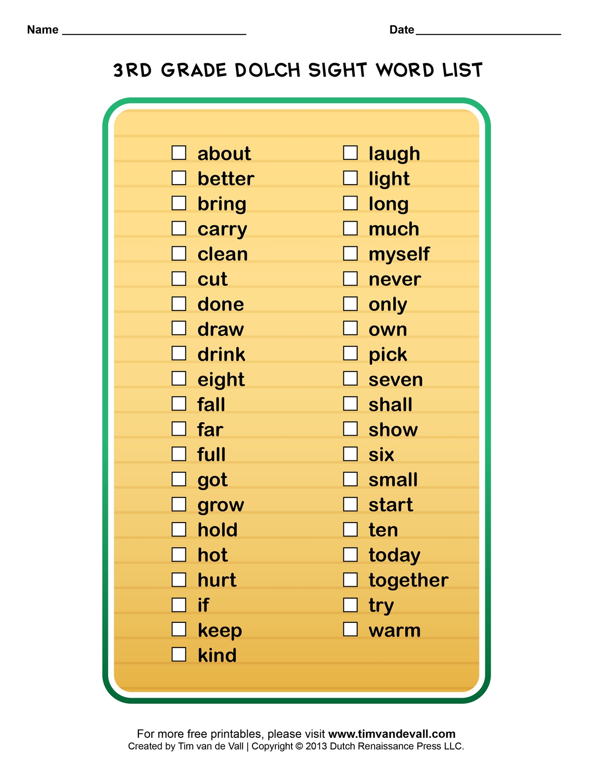 Dolch Sight Words Lists For Pre K Kindergarten 1st 2nd 3rd Grade Dolch Sight Words Lists For Pre K Kindergarten 1st 2nd 3rd Grade
