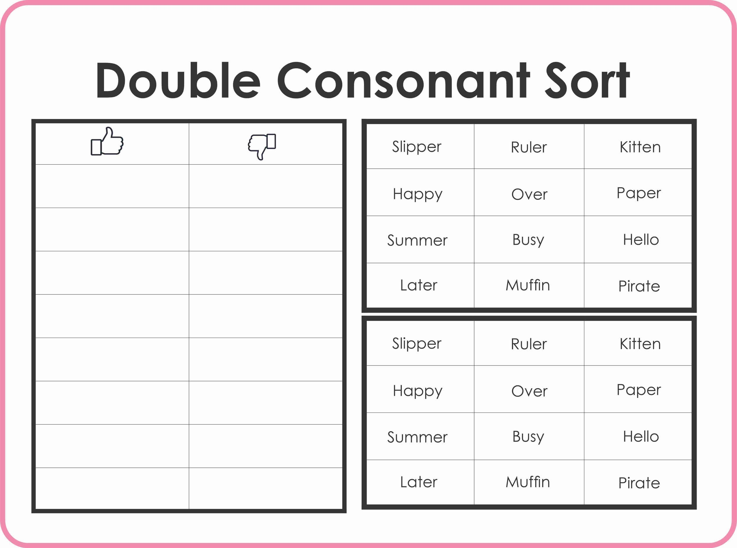 Double Consonant Words Worksheets Montessoriseries Double Consonant Words Worksheets Montessoriseries