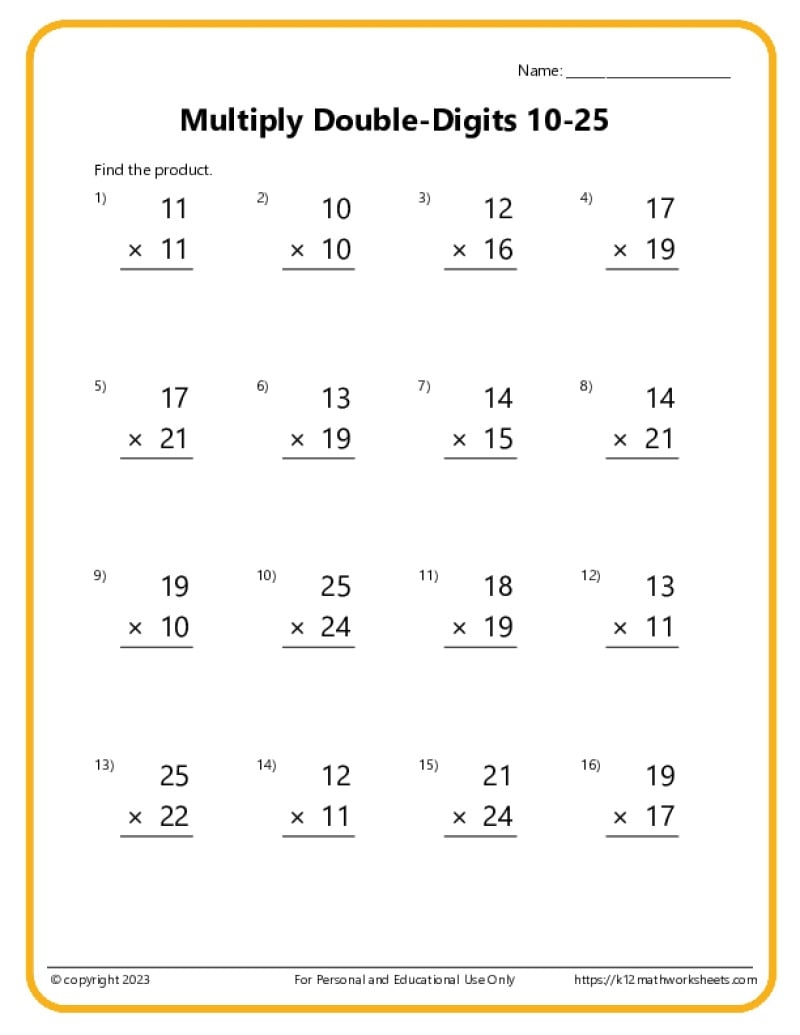Multiplication 2digit