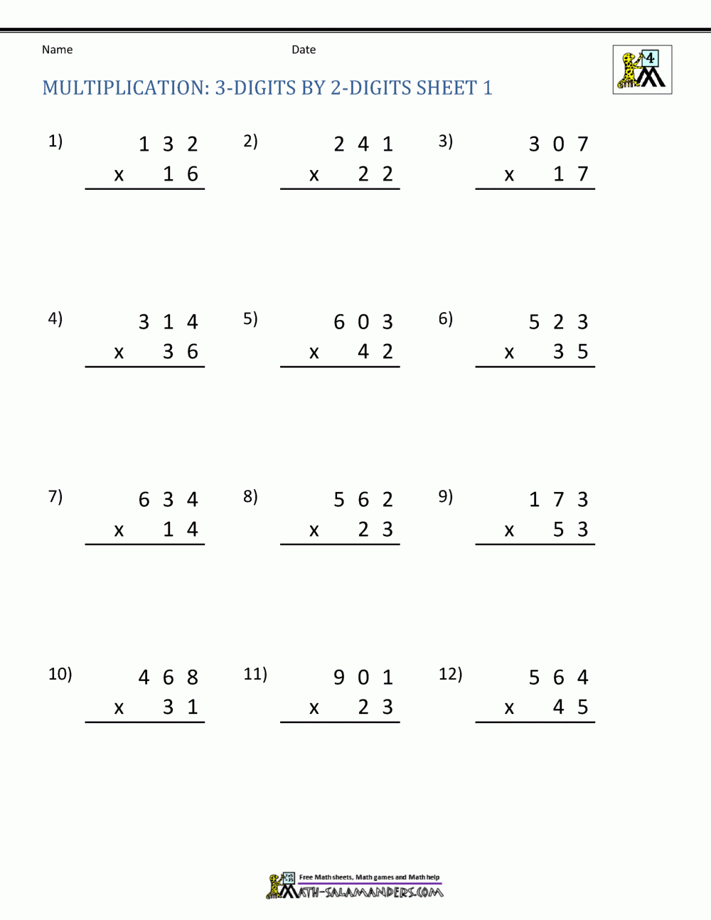 Double Digit Multiplication Worksheets 4th Grade Double Digit Multiplication Worksheets 4th Grade