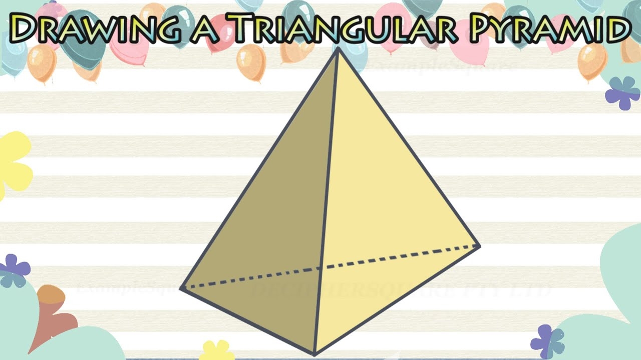 Draw A Triangular Pyramid 3D Shapes YouTube Draw A Triangular Pyramid 3D Shapes YouTube