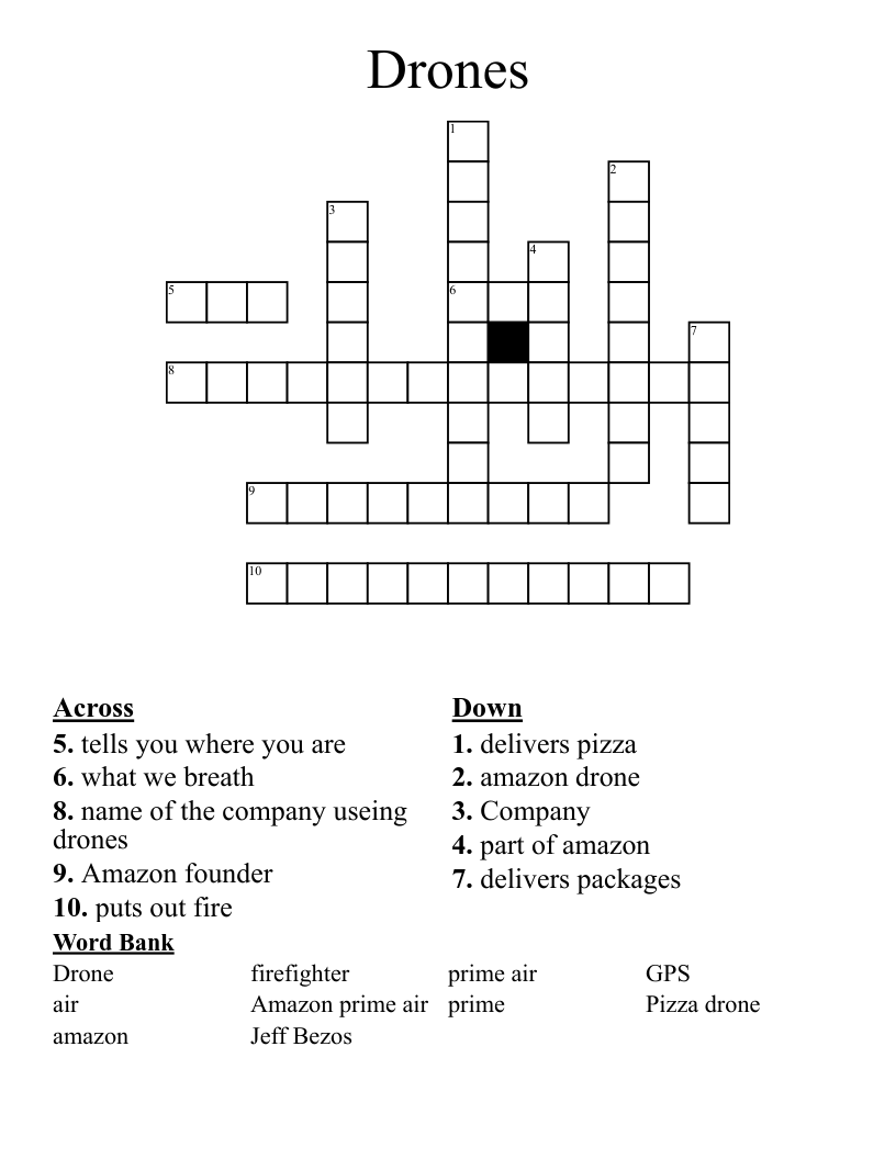 Drone Crossword Puzzle Clue