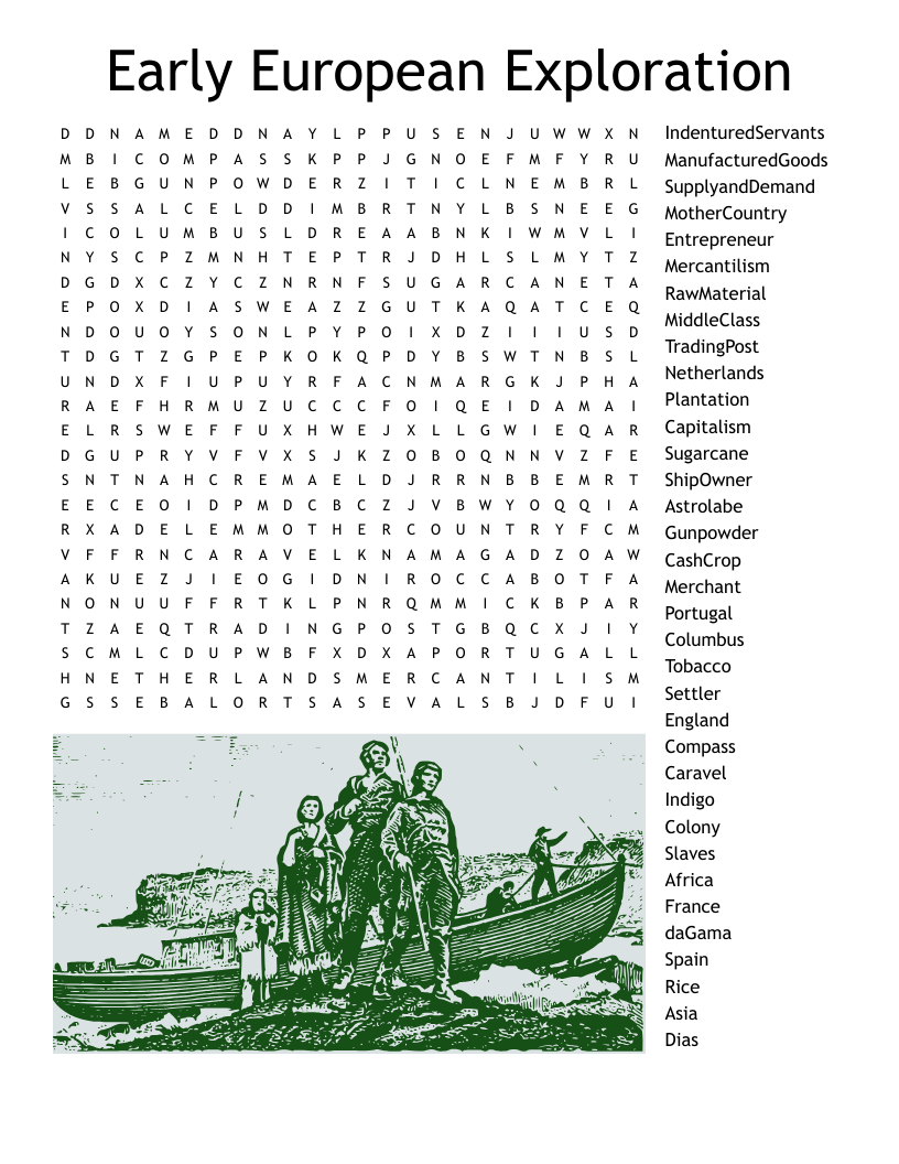 Early Explorers Word Search WordMint