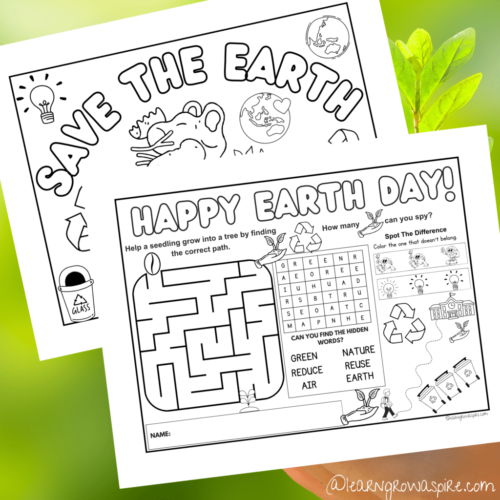 Earth Day Printable Activities For Kids Pdf Learn Grow Aspire Earth Day Printable Activities For Kids Pdf Learn Grow Aspire