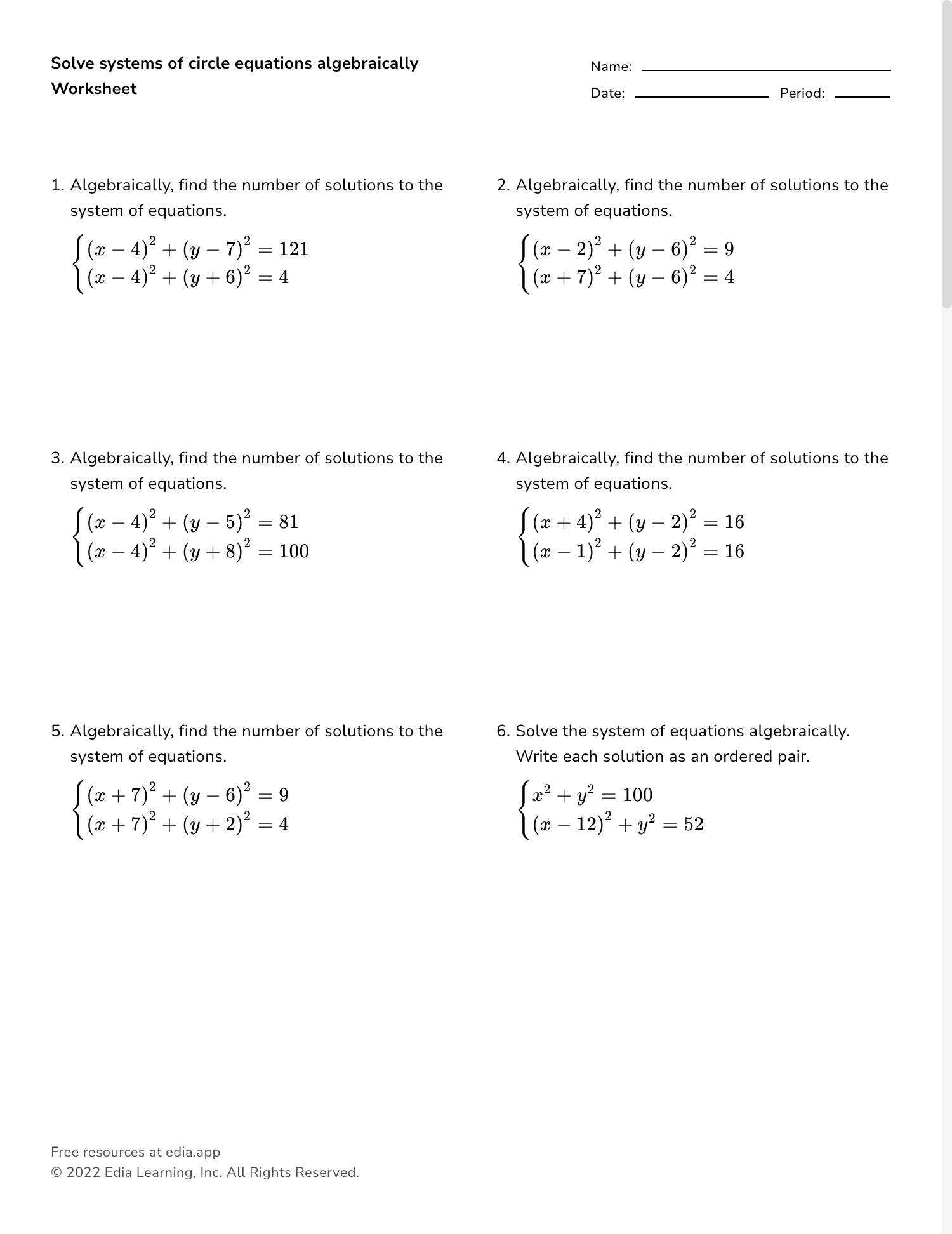 Equations And Inequalities Worksheet
