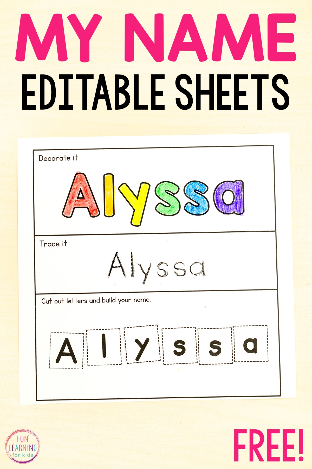 Free Printable Name Worksheets