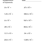 Eighth Grade Multiplication Of Exponents Worksheet