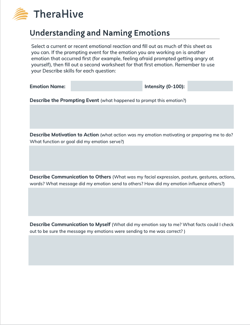 Free Printable Emotional Regulation Worksheets For Adults