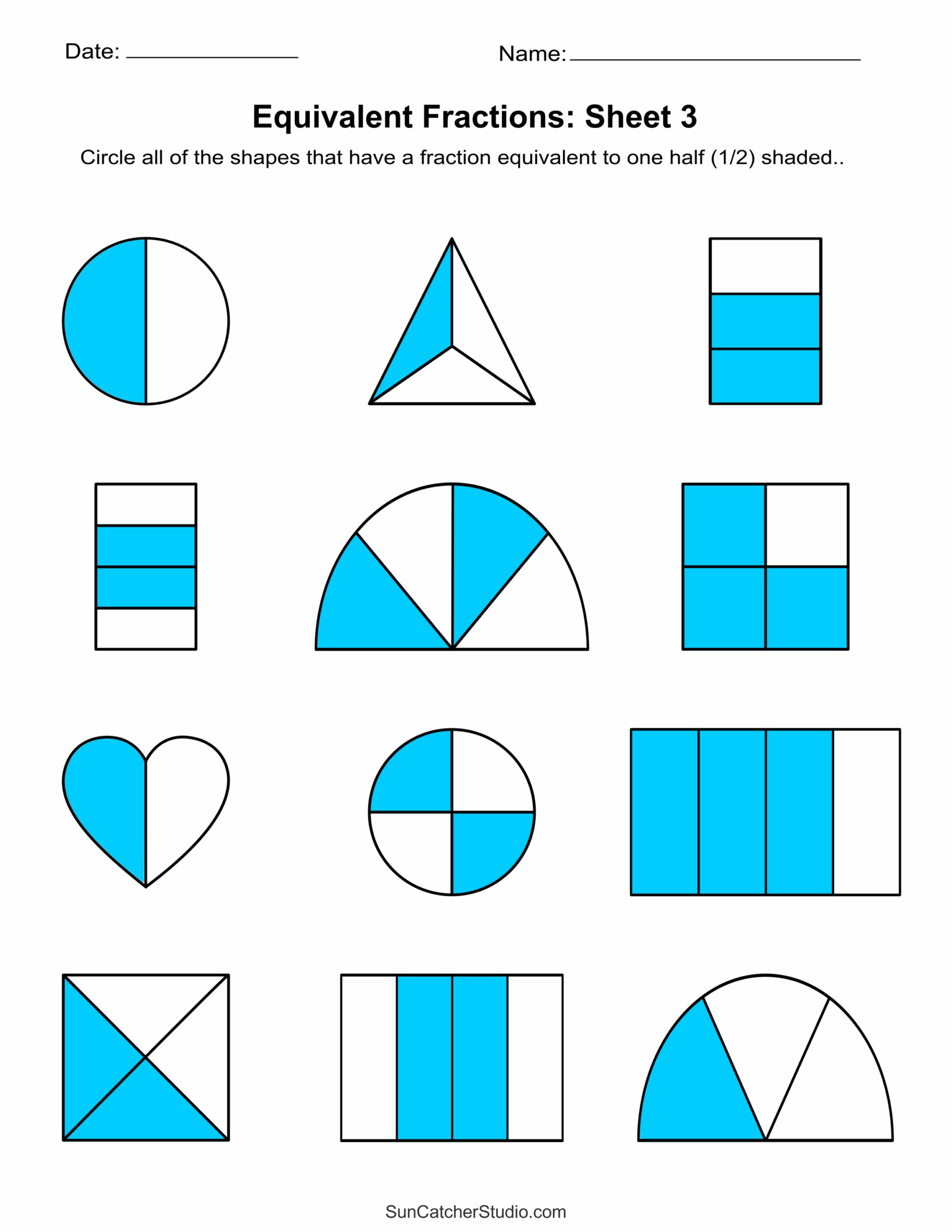 Equivalent Fractions Finding And Writing Equal Fractions Free Printables Monograms Design Tools Patterns DIY Projects