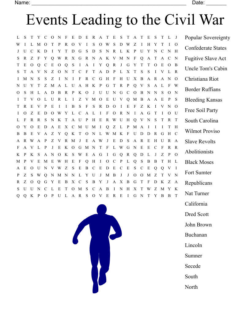 Events Leading To The Civil War Word Search WordMint