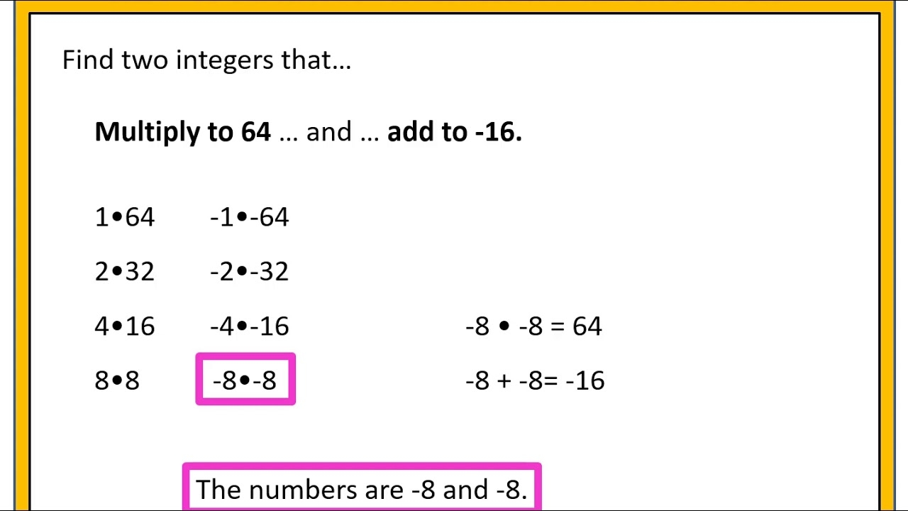 Numbers That Multiply To