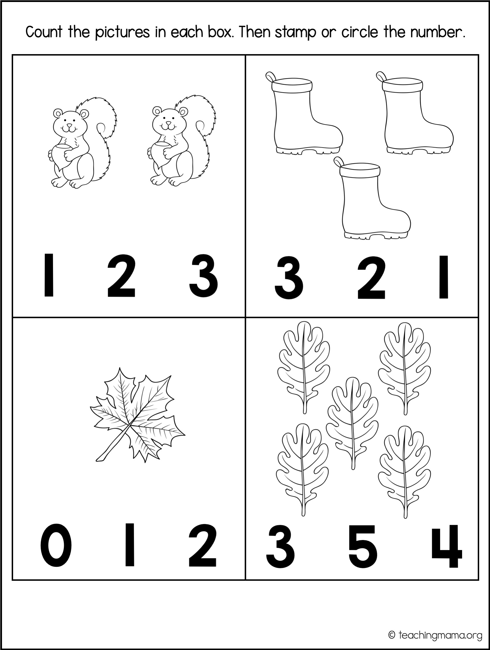 Fall Math Packet For Preschoolers Fall Math Packet For Preschoolers