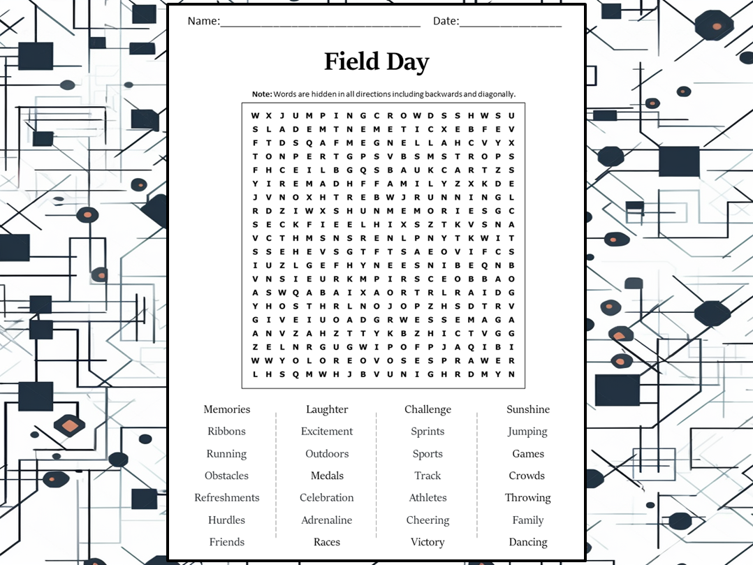 Field Day Word Search Puzzle Worksheet Activity Teaching Resources Worksheets Library