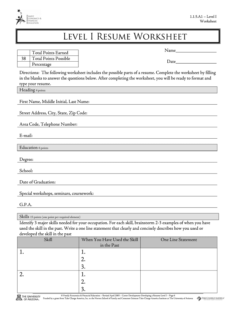 Fill In The Blank Resume Worksheet Pdf Fill Out Sign Online DocHub