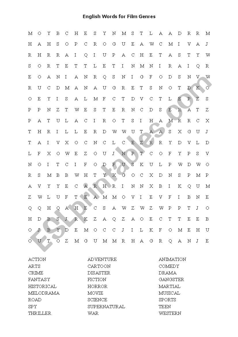 film word search film word search