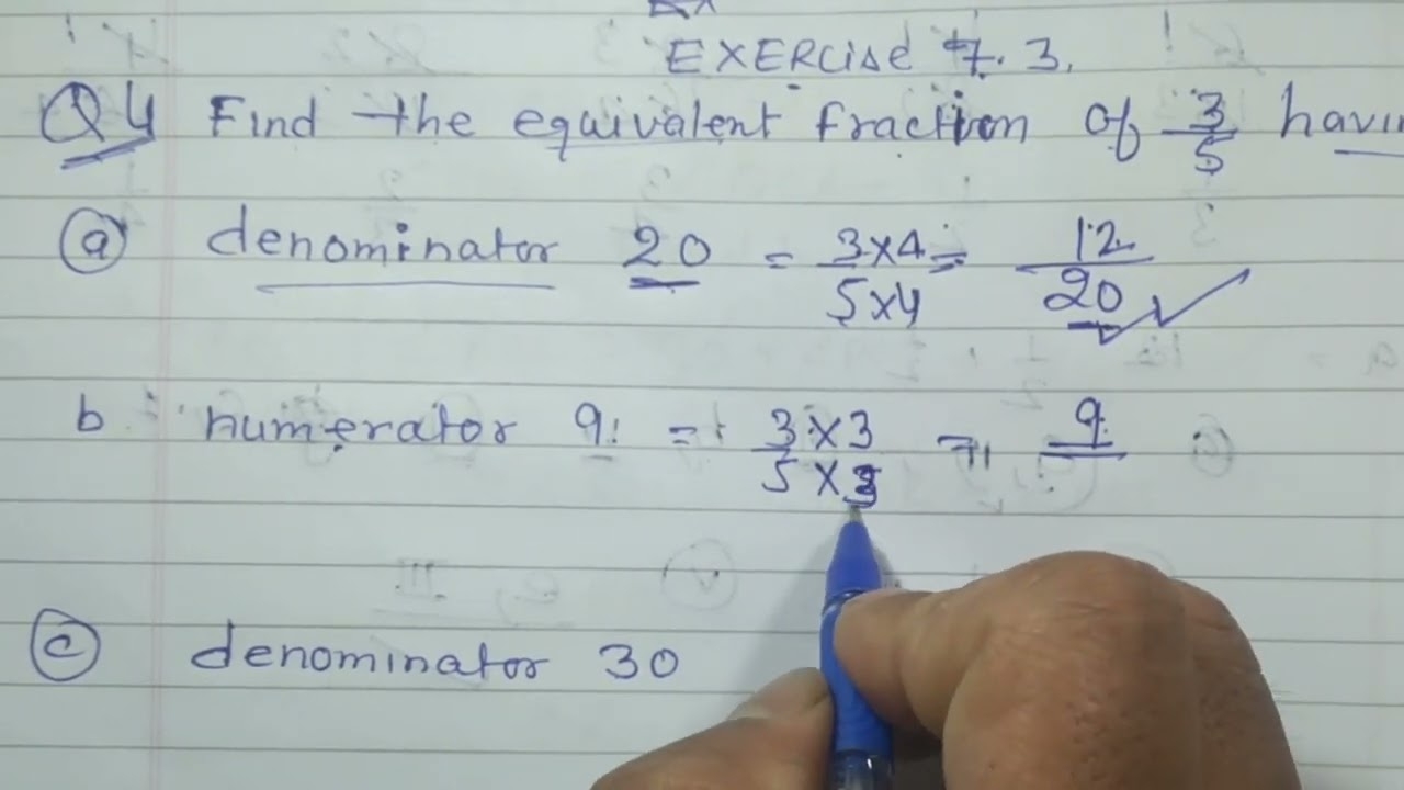 Find The Equivalent Fraction Of 3 5 Having YouTube