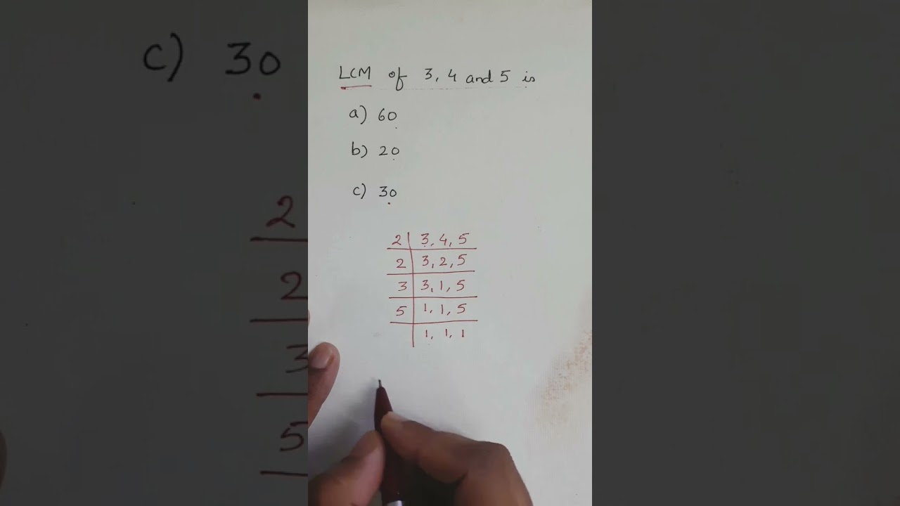 Find The LCM Of 3 4 And 5 How To Find The LCM YouTube