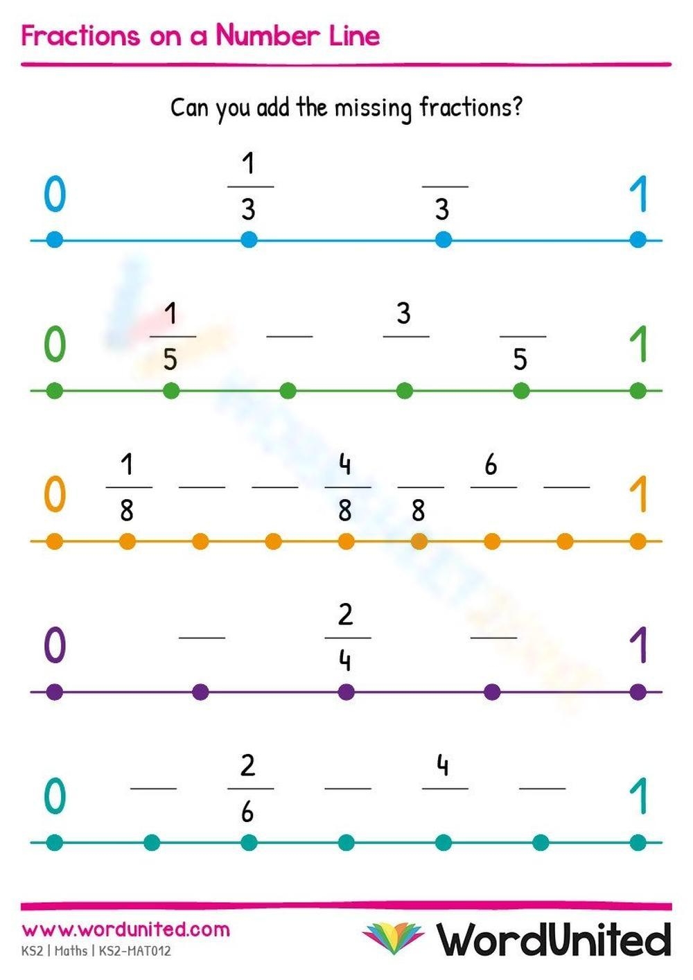 Fractions On A Number Line Worksheets Printable Fractions On A Number Line Worksheets Printable