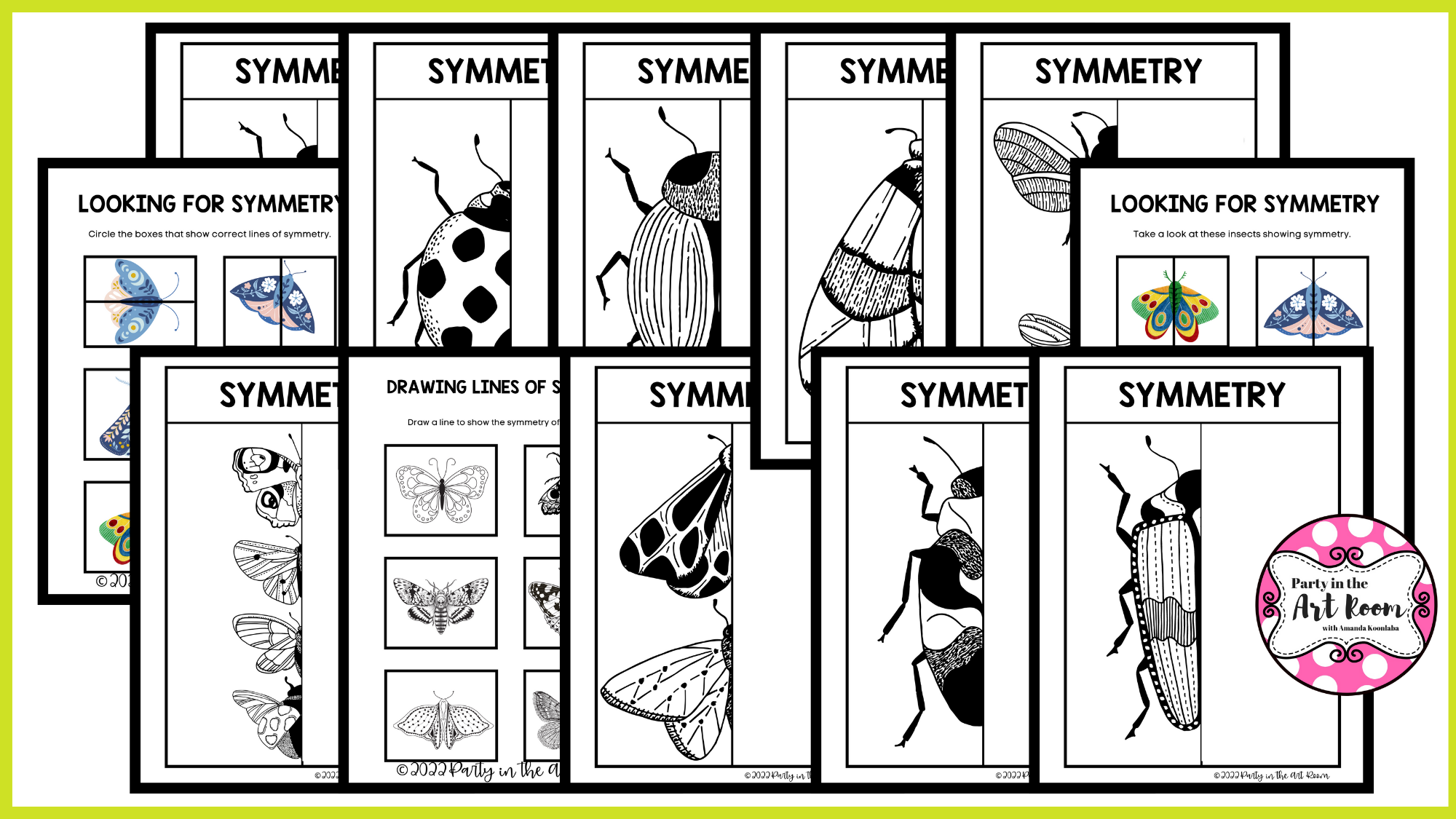 Free 12 Page Symmetry Art Worksheets Party In The Art Room