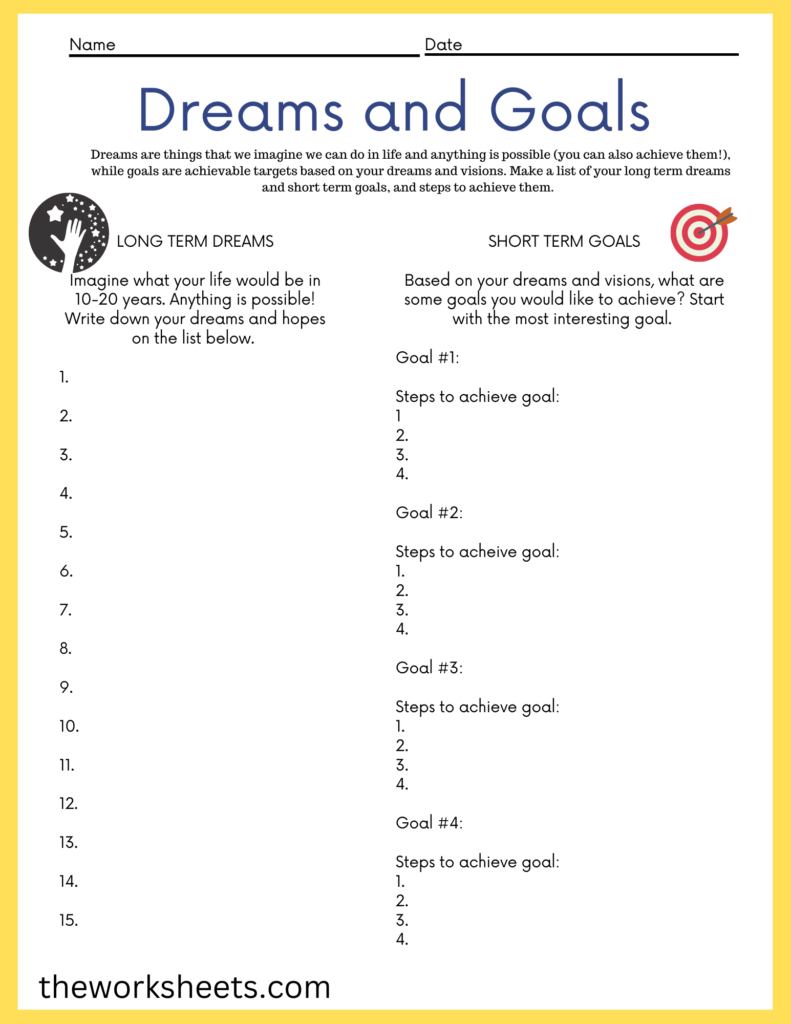 free printable life skills worksheets