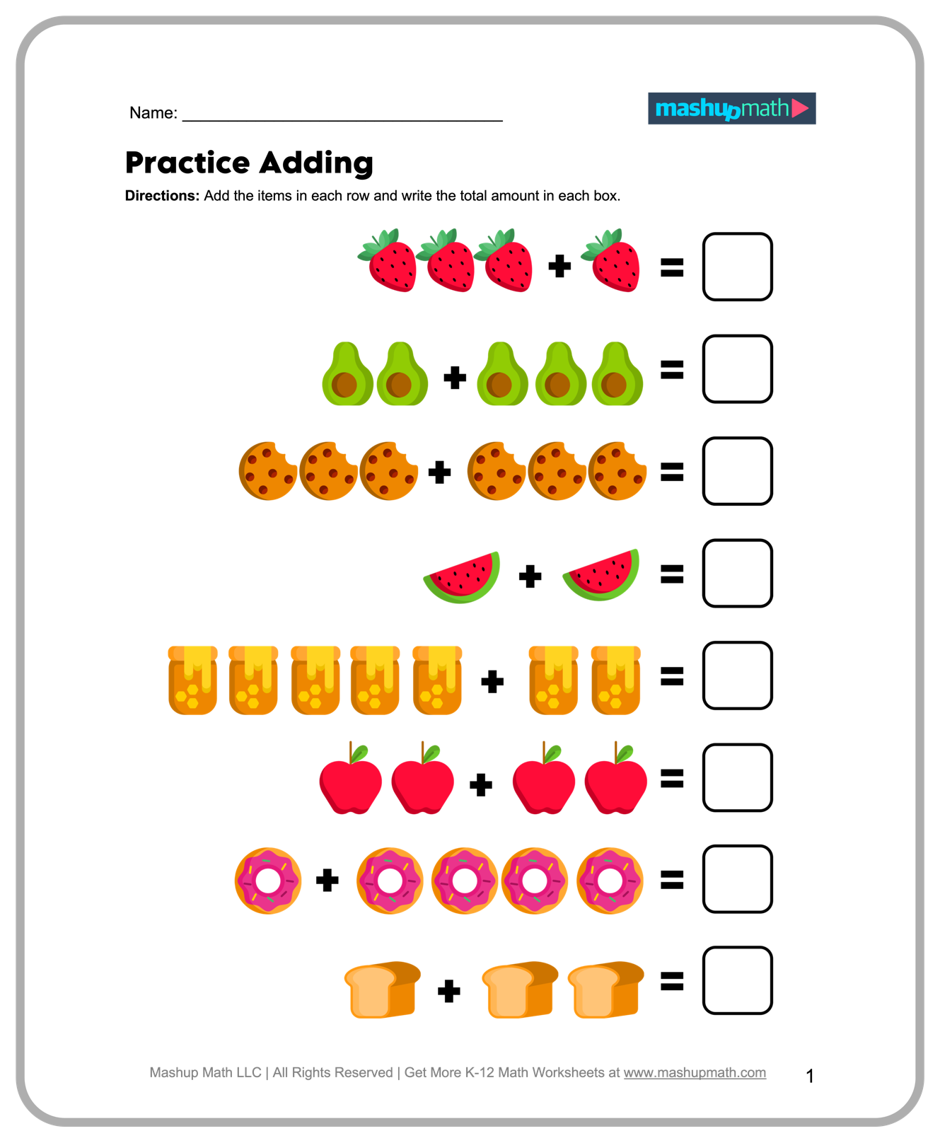 1st grade math worksheets