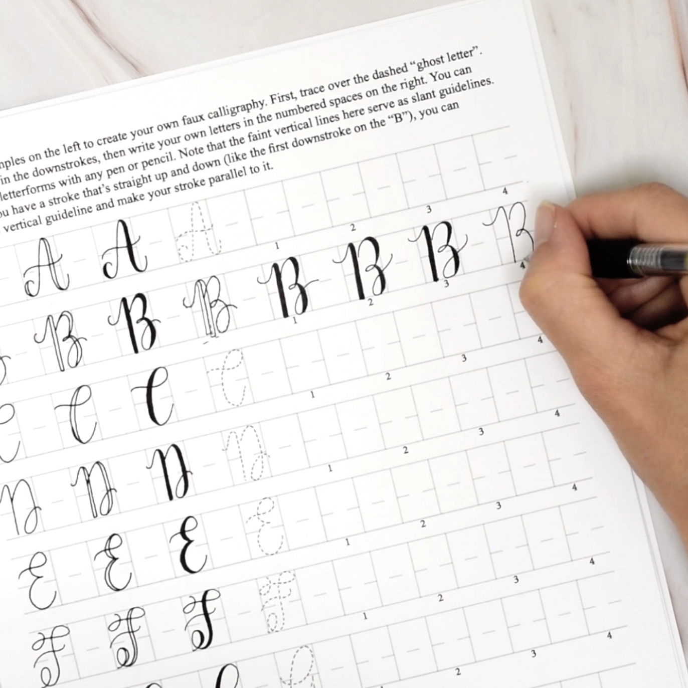 Free 8 Page Faux Calligraphy Worksheet Set The Postman s Knock Free 8 Page Faux Calligraphy Worksheet Set The Postman s Knock