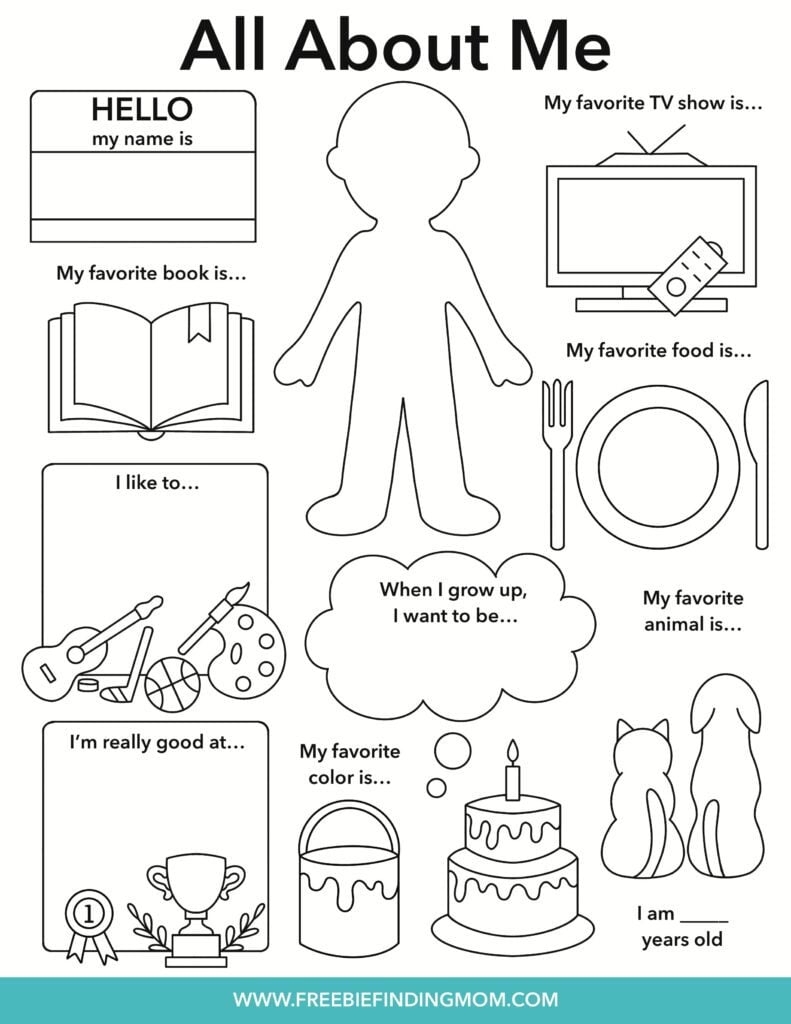 Free All About Me Worksheet Free All About Me Worksheet
