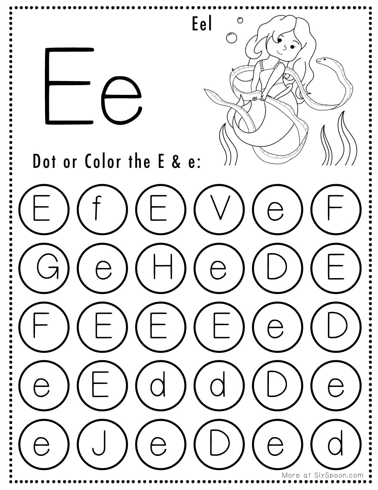 Free Printable Letter E Worksheets