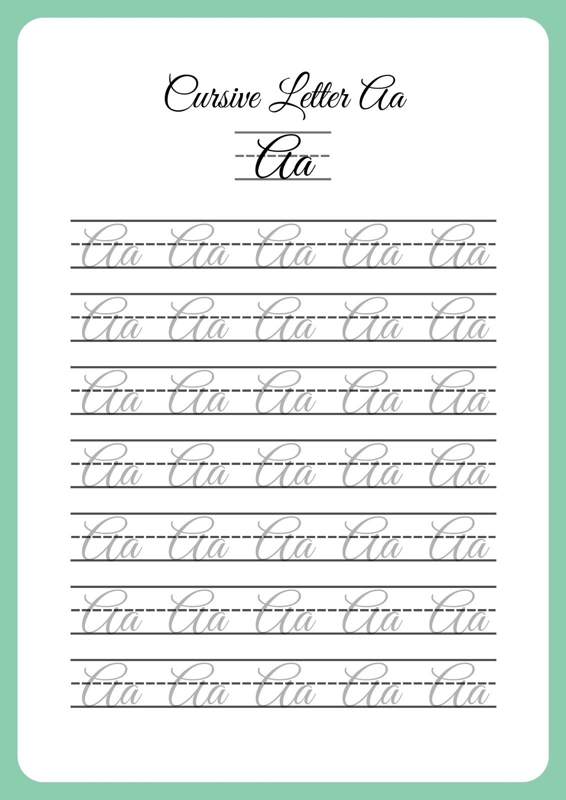 free printable cursive worksheets