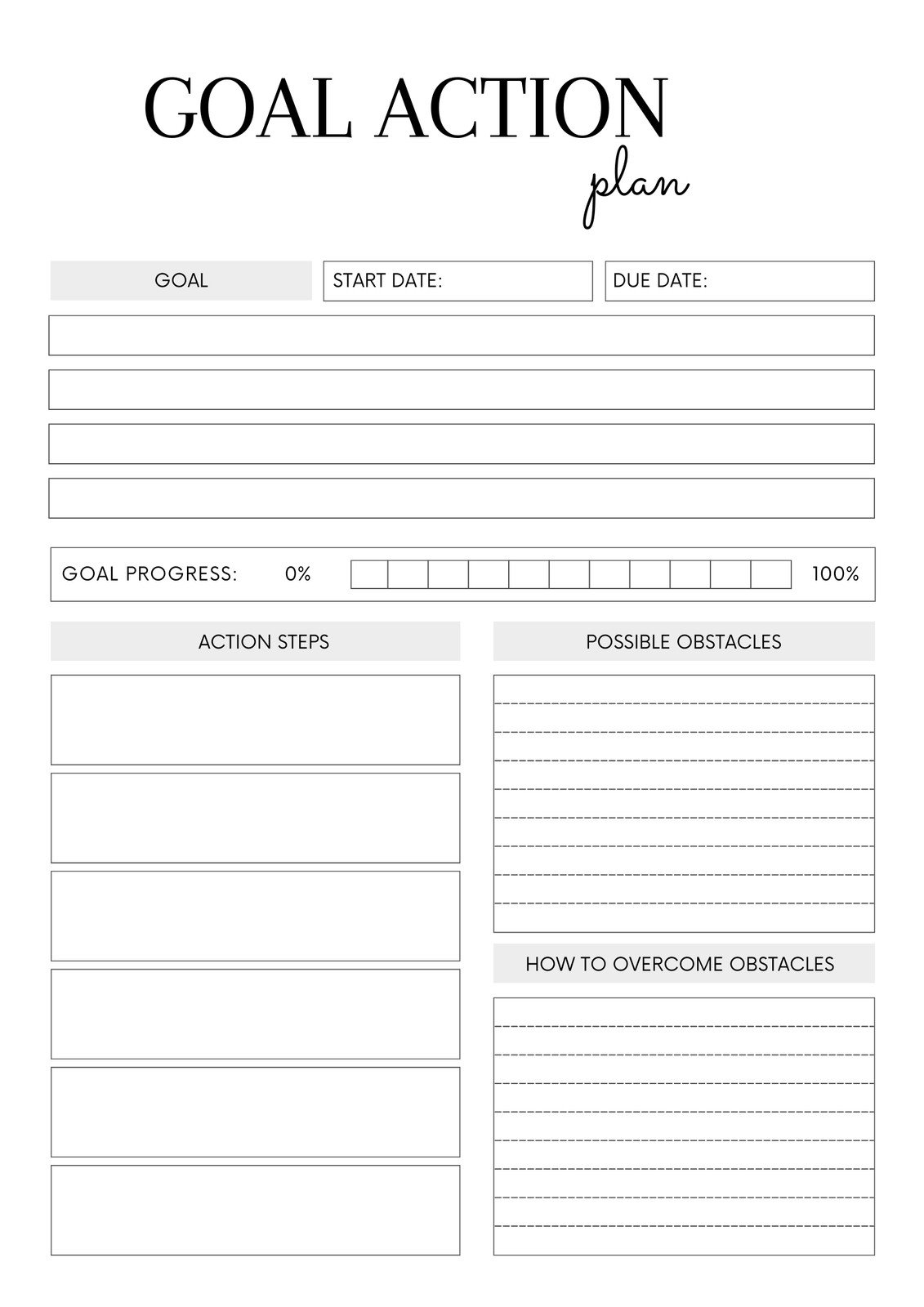 Free Printable Goal Setting Worksheet