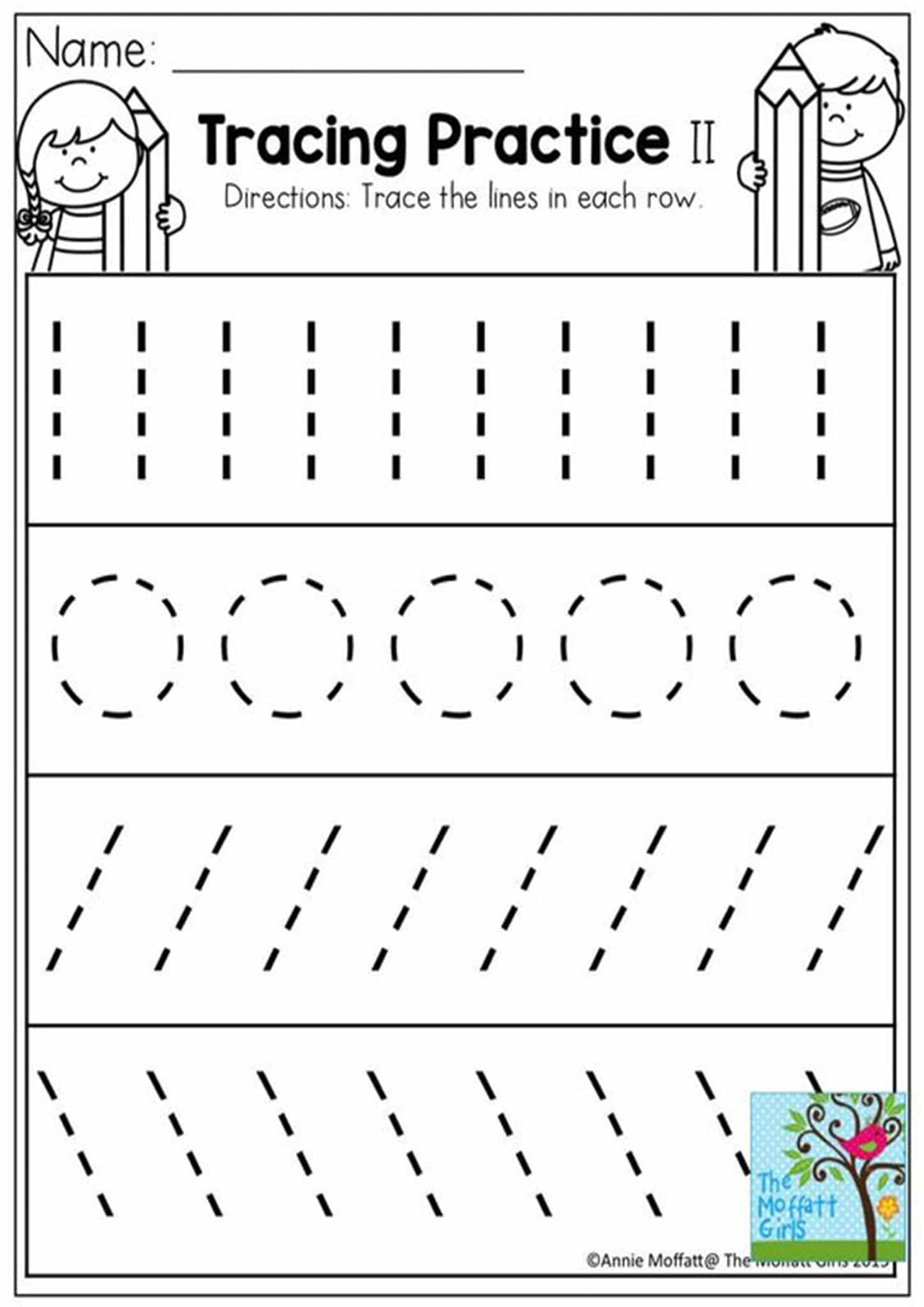 tracing lines worksheets printable pdf