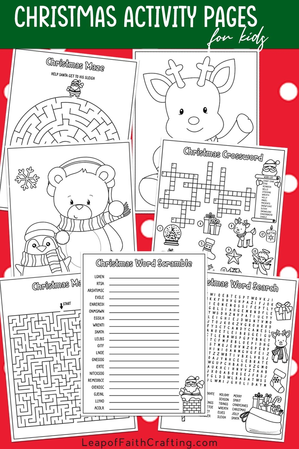 FREE Christmas Worksheets Coloring Sheets Word Search More Leap Of Faith Crafting