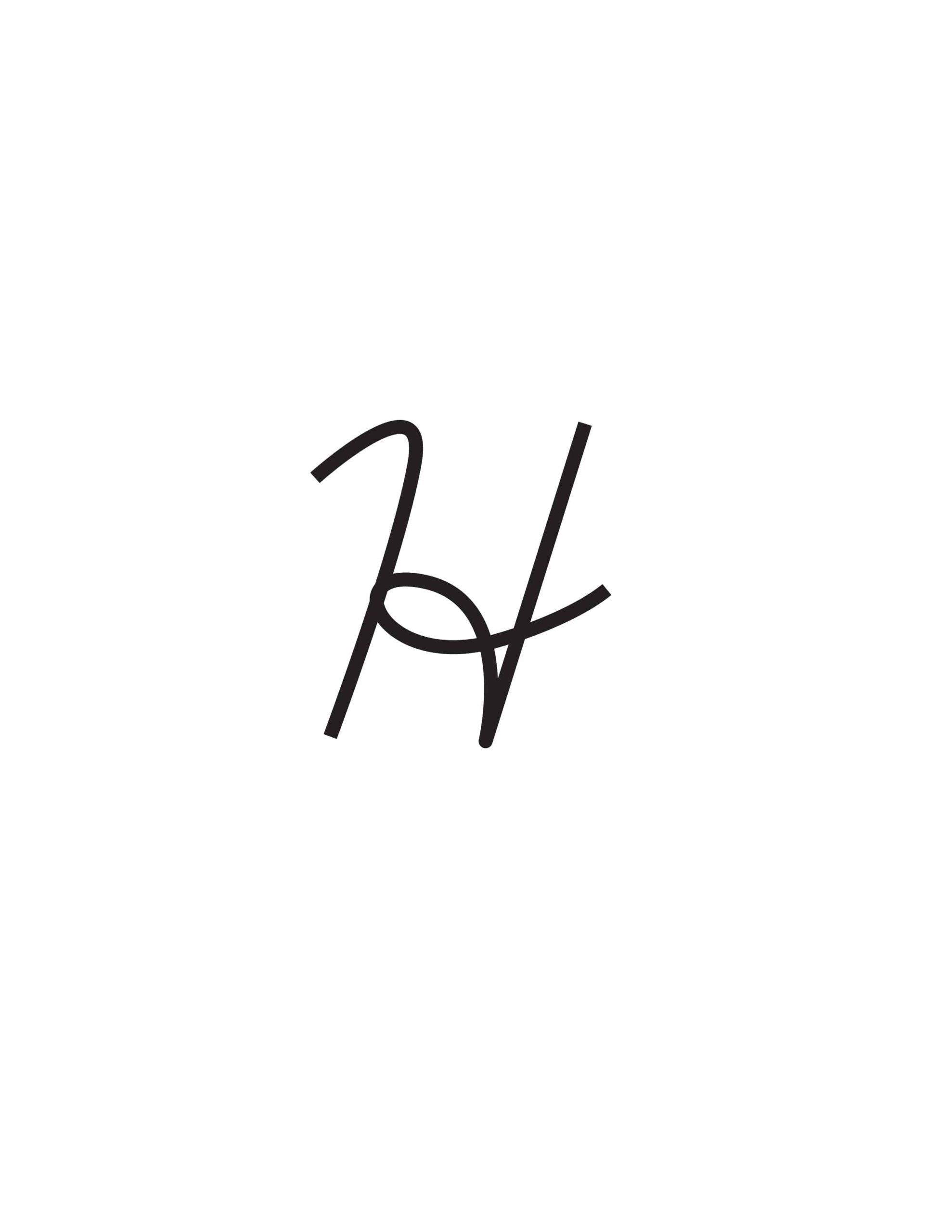 letter h in cursive letter h in cursive