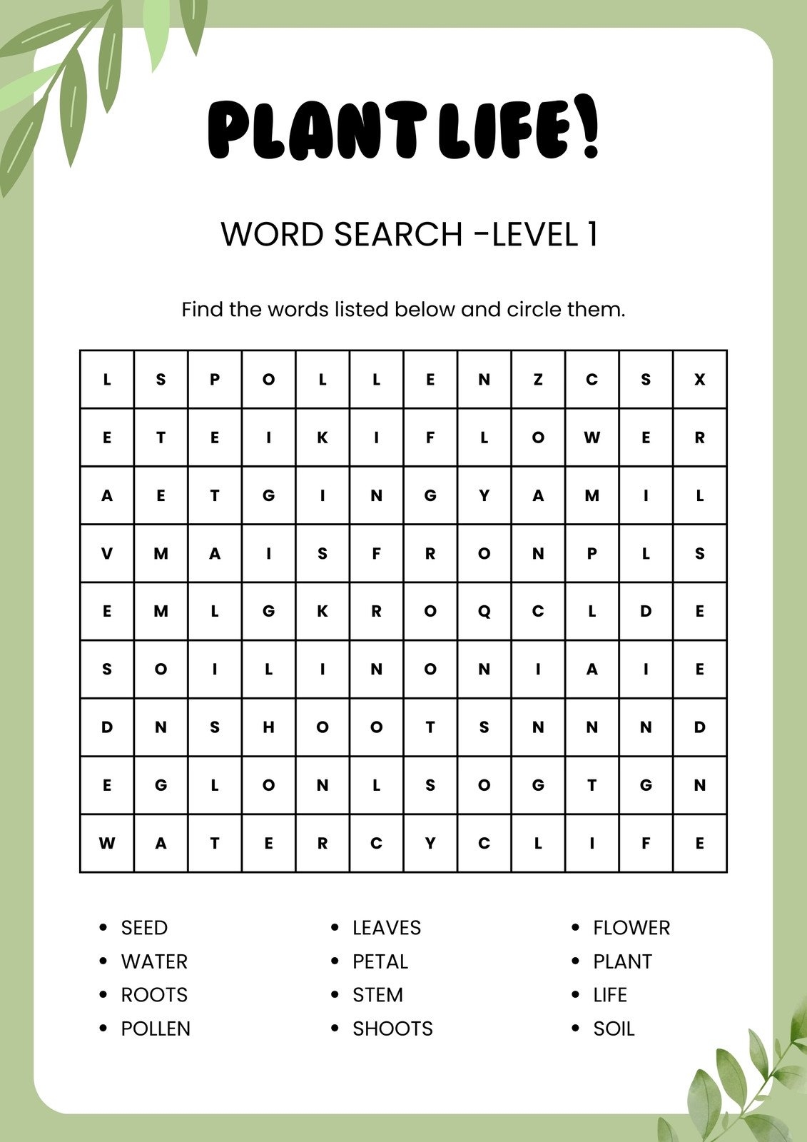 Free Printable Science Worksheets