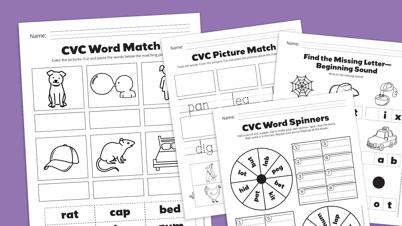 Free CVC Words Worksheets Bundle For Emerging Readers Free CVC Words Worksheets Bundle For Emerging Readers