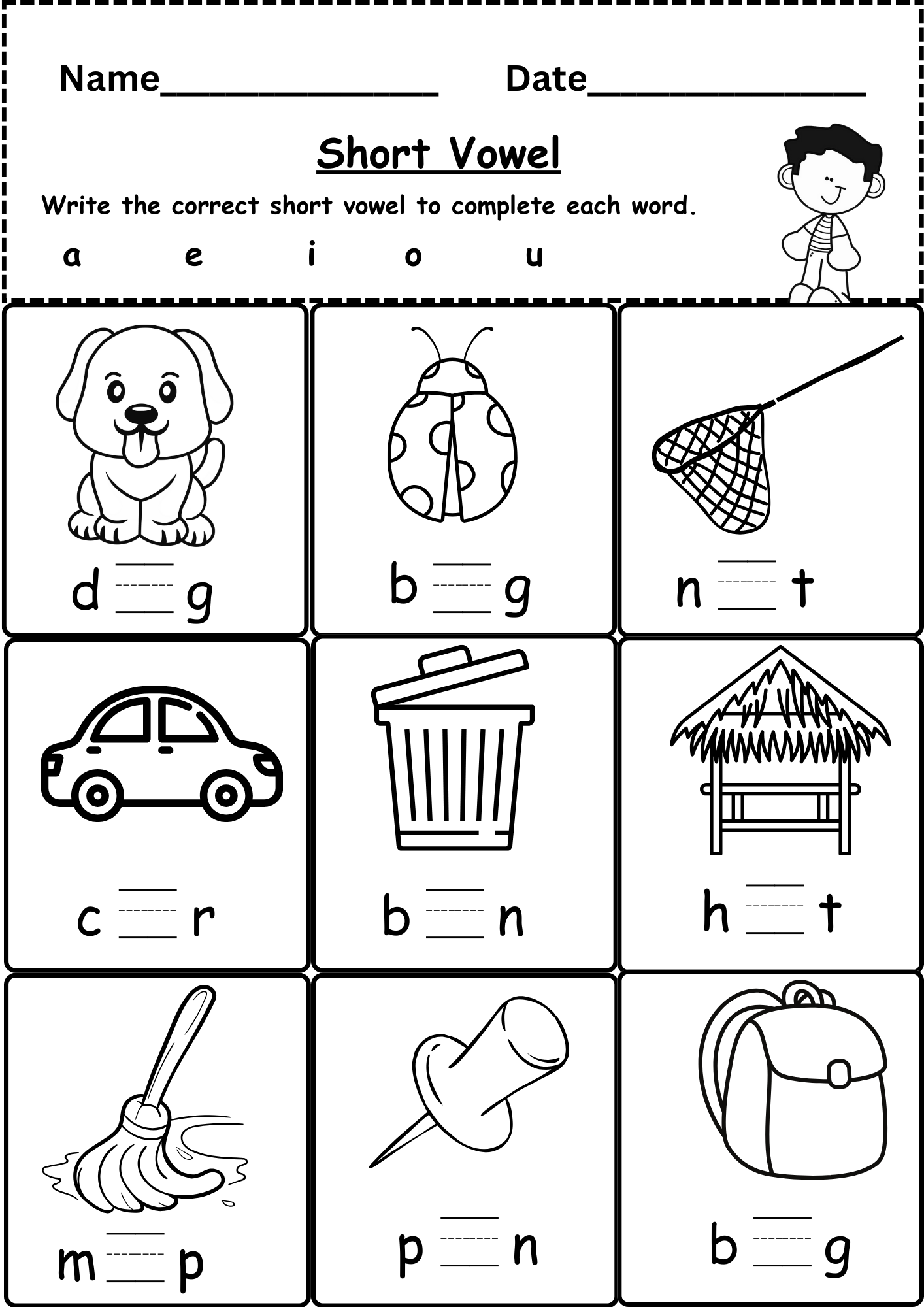 Cvc Worksheets For Kindergarten