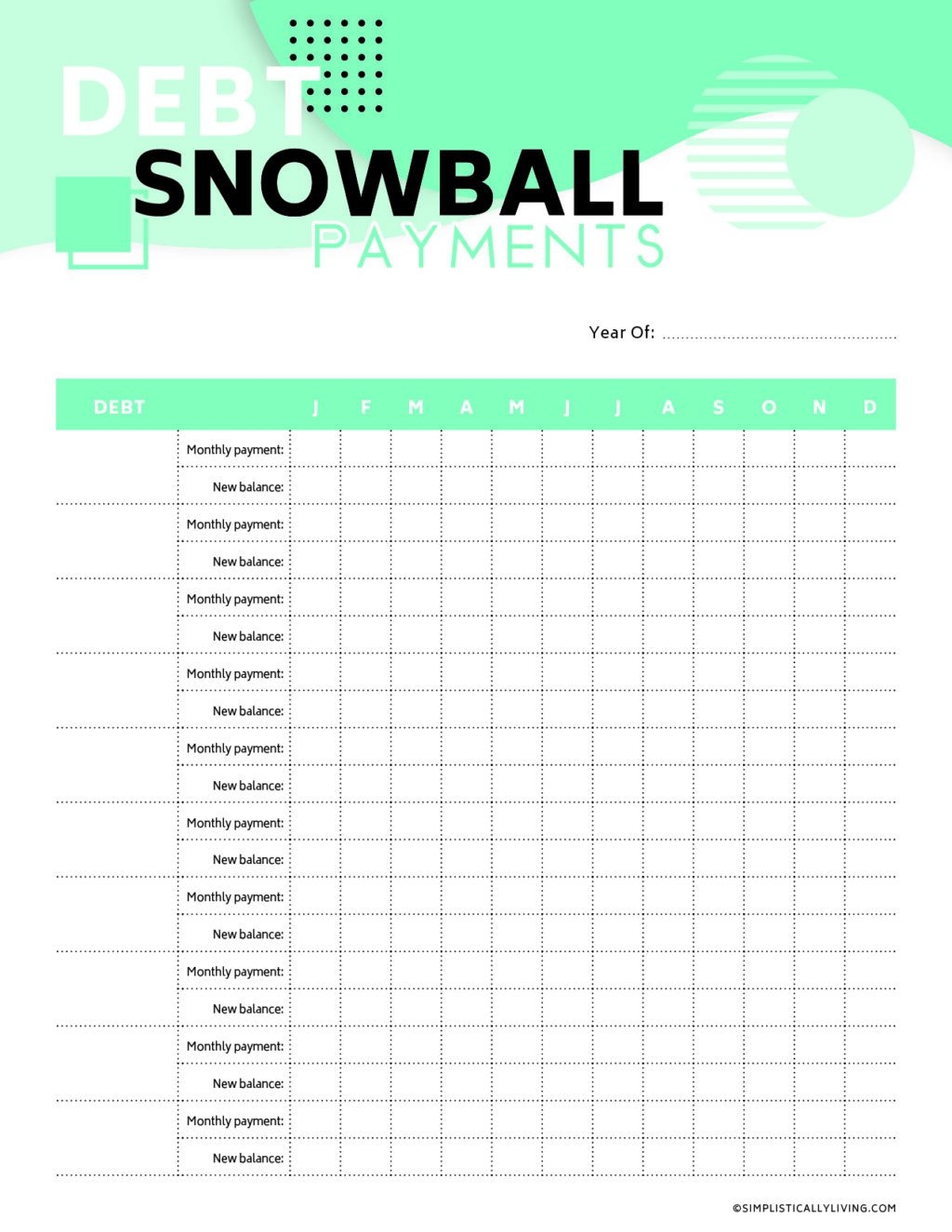 Debt Snowball Worksheet Free Printable