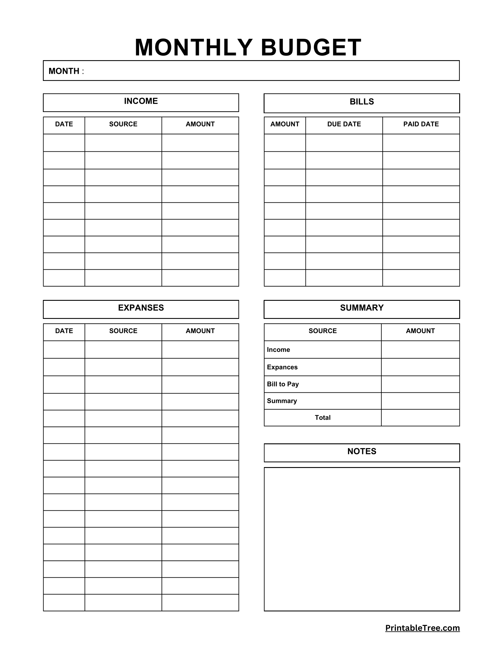 Best Free Printable Budget Worksheet Pdf