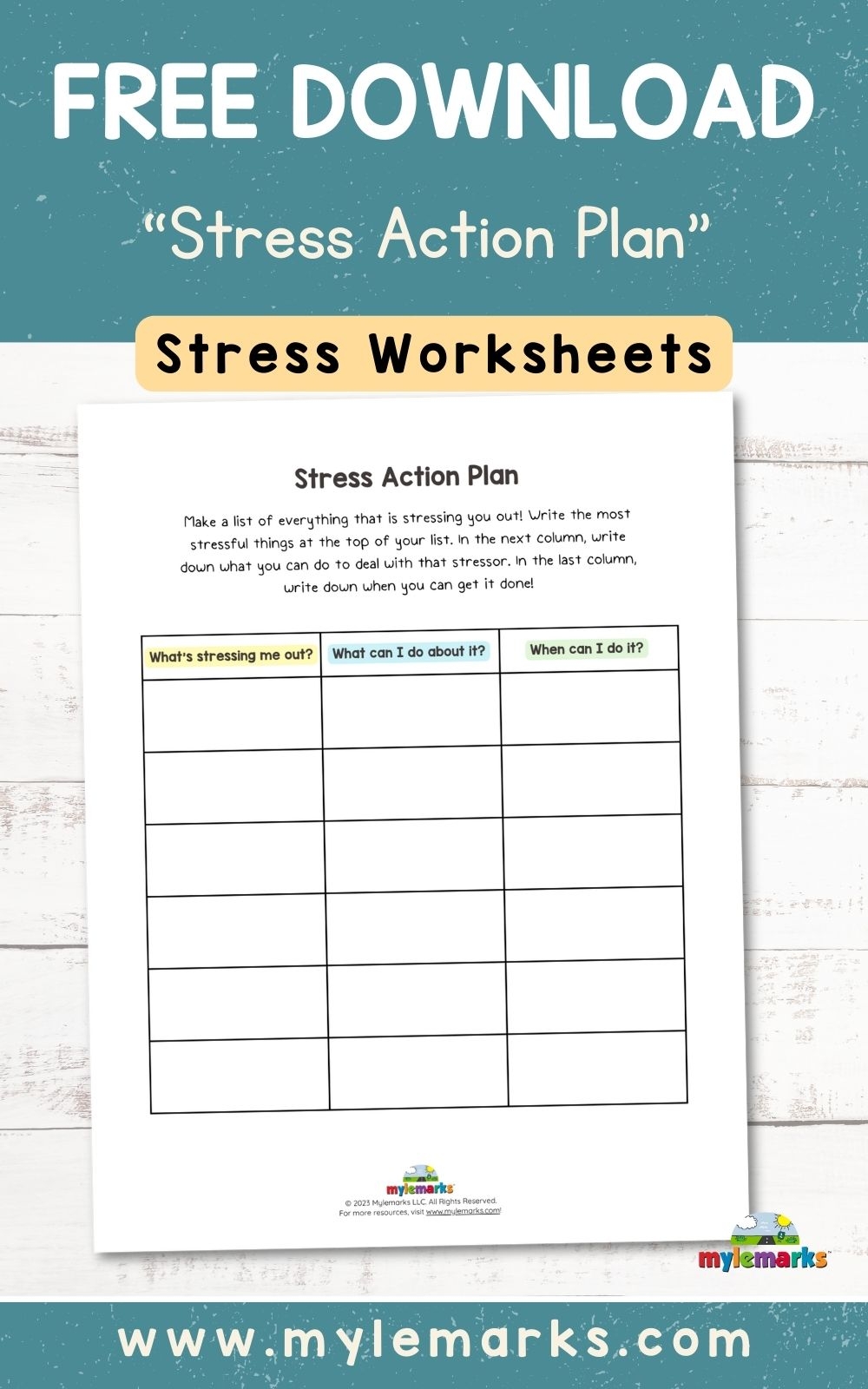 free printable stress management worksheets pdf