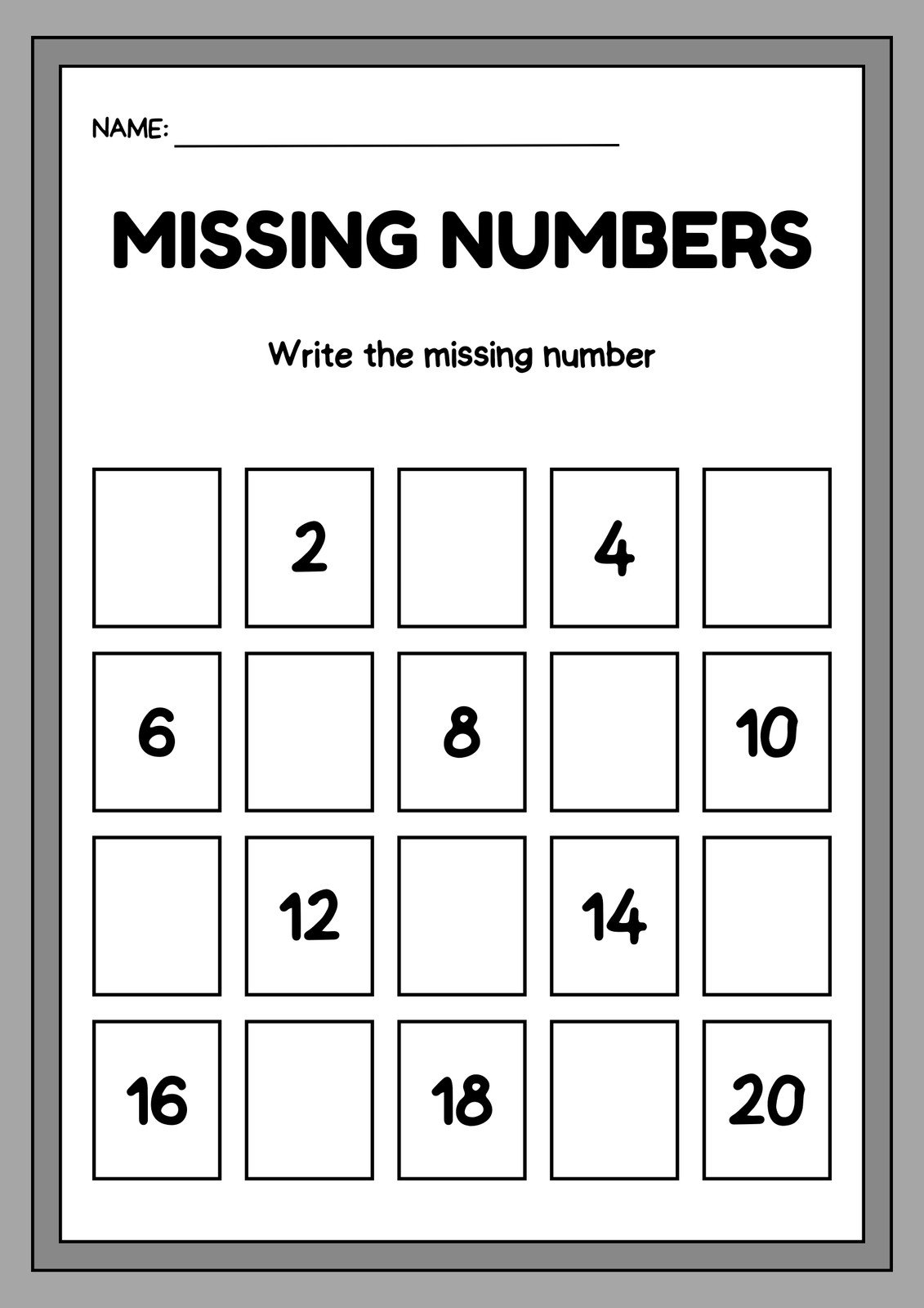Free Printable Kindergarten Worksheet