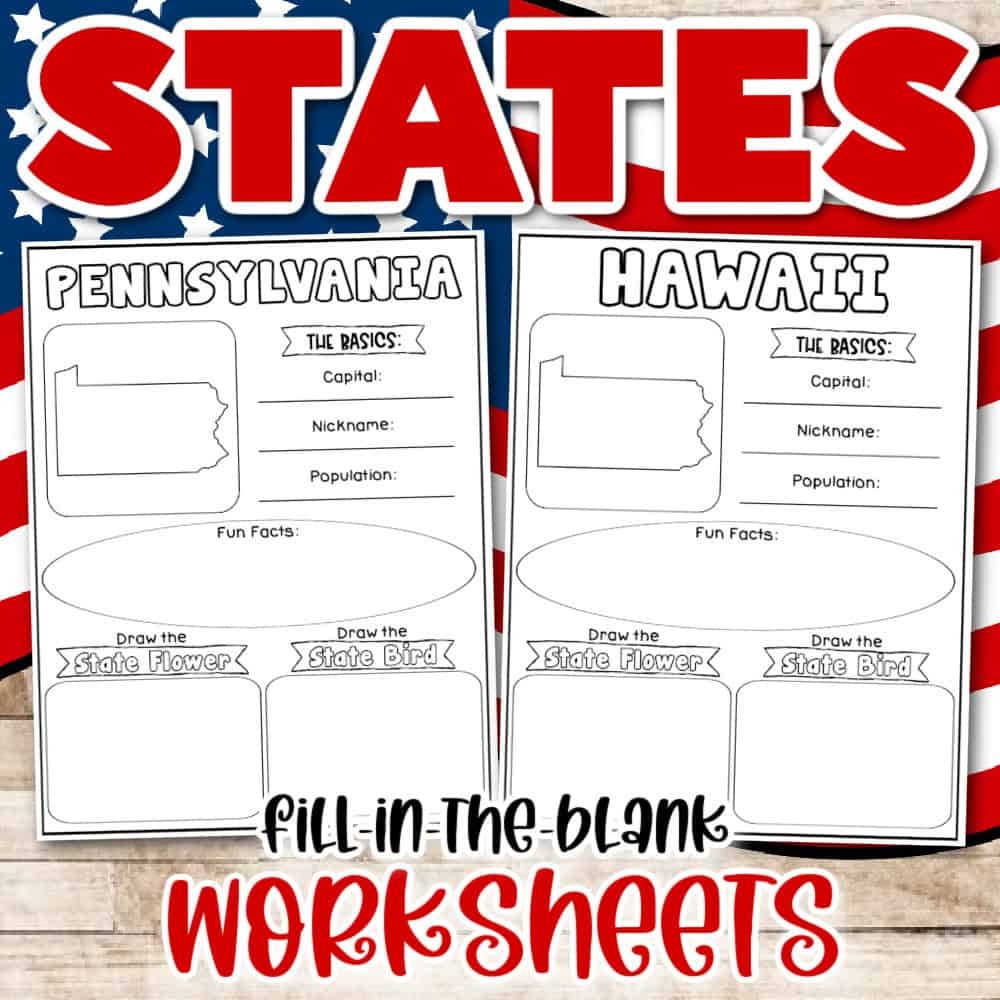 Free Fill In The Blank PDF 50 States Worksheets Free Fill In The Blank PDF 50 States Worksheets