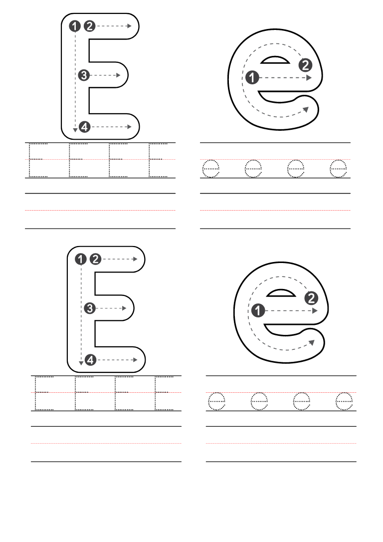 Free Kindergarten Letter E Worksheets Printable PDF