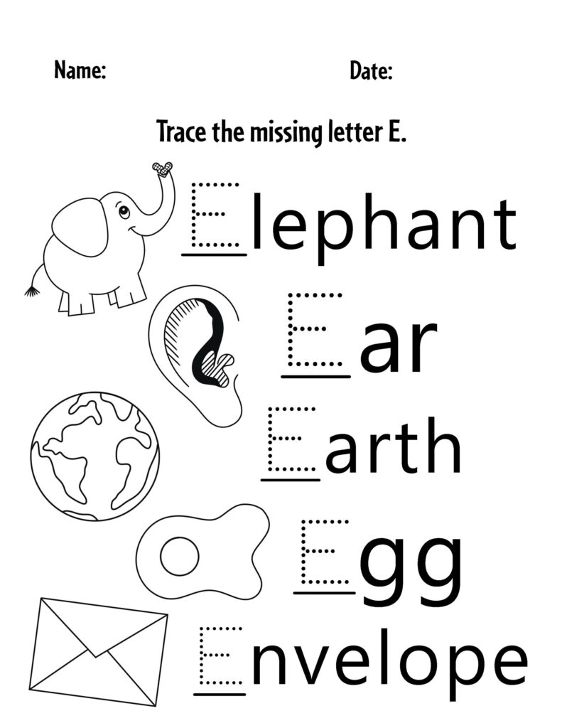 FREE Letter E Worksheets For Preschool The Hollydog Blog
