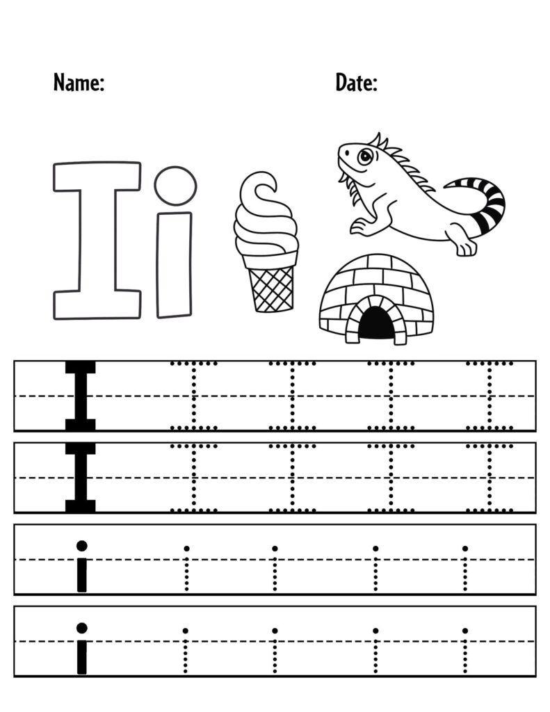 Free Letter I Worksheets For Preschool The Hollydog Blog