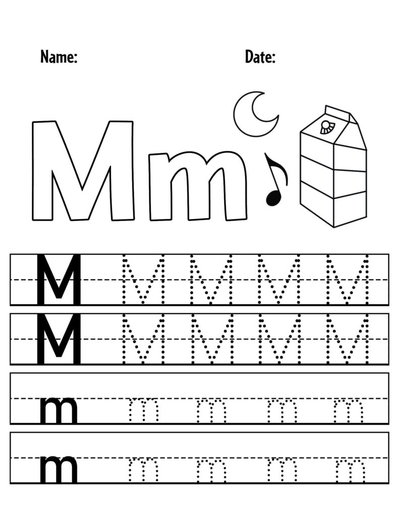 FREE Letter M Worksheets For Preschool The Hollydog Blog